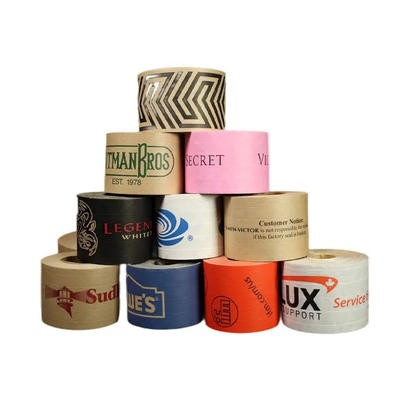 La bande auto-adhésive biodégradable imprimée de Papier d'emballage/eau imprimée activée a collé de bande paerforée