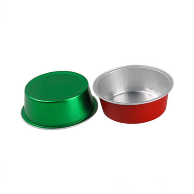 conteneurs de nourriture jetables du papier d'aluminium 150ml autour de couvercle coloré de Mini Cupcake Baking Cups With