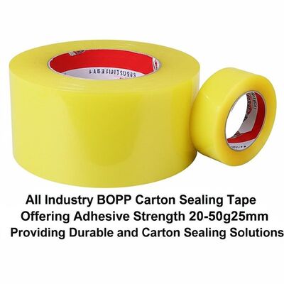 Toutes les industries BOPP Carton Tape d'étanchéité Offrant une résistance adhésive 20-50g25mm Fournissant des solutions durables et d'étanchéité de carton