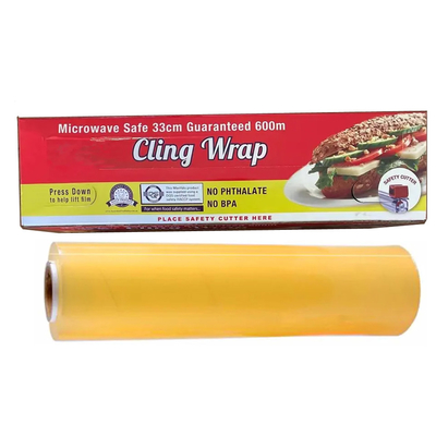 La cuisine molle faite sur commande de PVC de PE s'accrochent plastique de catégorie comestible d'enveloppe la conservation que fraîche s'accrochent film avec le coupeur