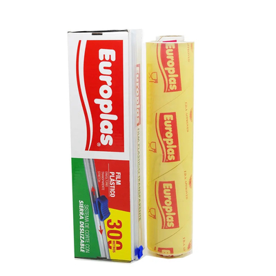 La cuisine molle faite sur commande de PVC de PE s'accrochent plastique de catégorie comestible d'enveloppe la conservation que fraîche s'accrochent film avec le coupeur