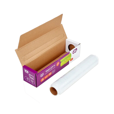 Le PE en plastique s'accrochent enveloppe transparente de film de catégorie comestible de film avec le coupeur de glisseur