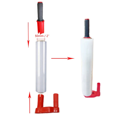 Enveloppe en plastique manuelle de meubles de film de bout droit de palette de LLDPE avec le distributeur tournant de poignée