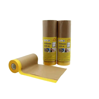Le papier d'emballage de peinture automatique biodégradable de couverture a pré attaché du ruban adhésif au film de papier de masquage de film pour la peinture de voiture
