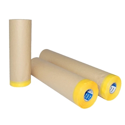 Le papier d'emballage de peinture automatique biodégradable de couverture a pré attaché du ruban adhésif au film de papier de masquage de film pour la peinture de voiture