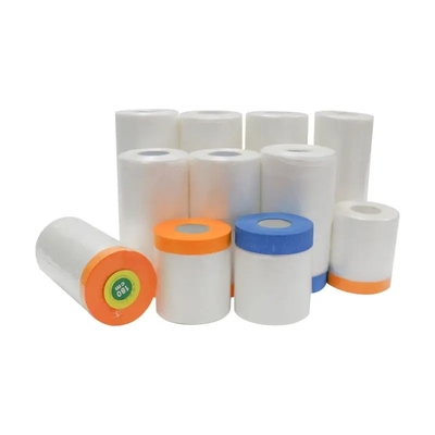 Le HDPE a pré attaché du ruban adhésif à l'utilisation protectrice extérieure d'intérieur de masquage de peinture de feuille de plastique de film