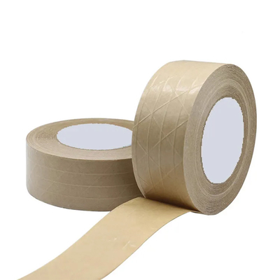 Bande de emballage de papier auto-adhésive de Flatback renforcée par fibre de verre Papier d'emballage de bande d'emballage de Brown