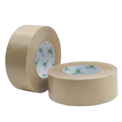 Bande de emballage de papier auto-adhésive de Flatback renforcée par fibre de verre Papier d'emballage de bande d'emballage de Brown
