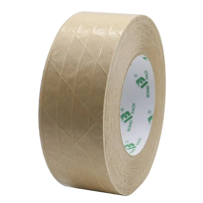 Bande de emballage de papier auto-adhésive de Flatback renforcée par fibre de verre Papier d'emballage de bande d'emballage de Brown