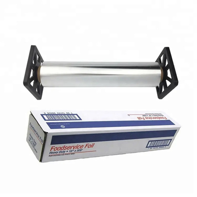 Petit pain résistant supplémentaire argenté de papier d'aluminium de ménage avec le coupeur de dent de scie de bande