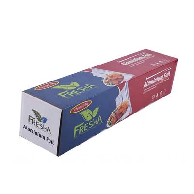 Petit pain résistant supplémentaire argenté de papier d'aluminium de ménage avec le coupeur de dent de scie de bande