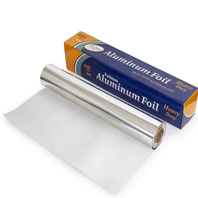 Petit pain résistant supplémentaire argenté de papier d'aluminium de ménage avec le coupeur de dent de scie de bande