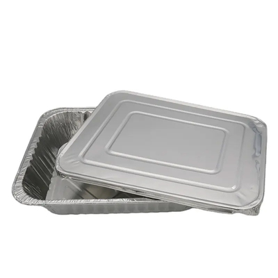 Papier d'aluminium moyen Tray Disposable Aluminium Foil Take hors des conteneurs avec le couvercle