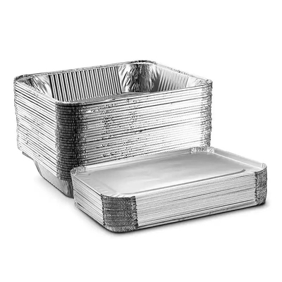 Papier d'aluminium moyen Tray Disposable Aluminium Foil Take hors des conteneurs avec le couvercle