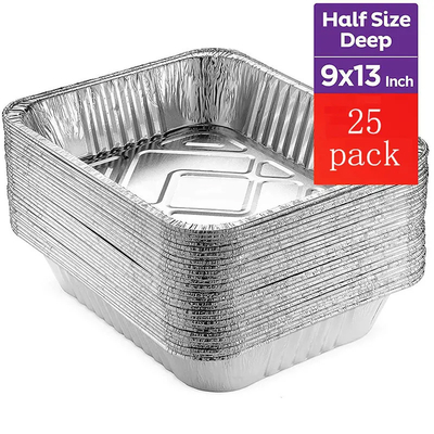 Papier d'aluminium moyen Tray Disposable Aluminium Foil Take hors des conteneurs avec le couvercle
