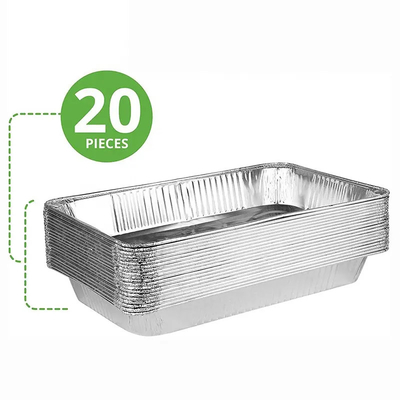 Couvercle oblong jetable peu profond résistant de Pan With d'aluminium de conteneurs de nourriture de papier d'aluminium