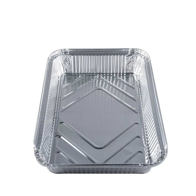 Couvercle oblong jetable peu profond résistant de Pan With d'aluminium de conteneurs de nourriture de papier d'aluminium