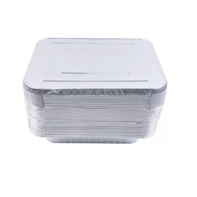 Couvercle oblong jetable peu profond résistant de Pan With d'aluminium de conteneurs de nourriture de papier d'aluminium