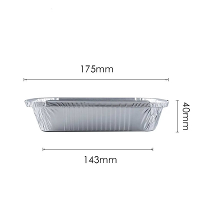 Boîte à emporter en aluminium oblongue à nourriture de conteneurs de 1 livre 450ml avec le couvercle