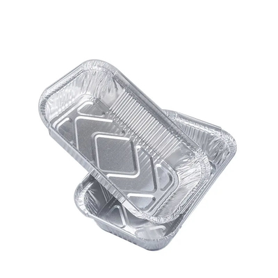 Boîte à emporter en aluminium oblongue à nourriture de conteneurs de 1 livre 450ml avec le couvercle