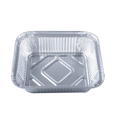 Plateau jetable d'aluminium de rectangle de récipients de stockage de papier d'aluminium d'emballage alimentaire avec des couvercles