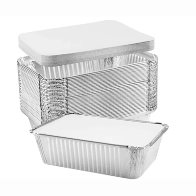 Papier d'aluminium Tray With Lid d'emballage de plats à emporter de conteneurs de nourriture de papier d'aluminium de catégorie comestible