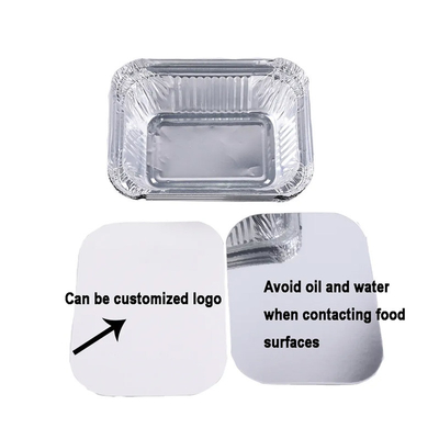le petit aluminium 260ml emportent des conteneurs faisant la nourriture cuire au four jetable Tray With Lid de papier aluminium