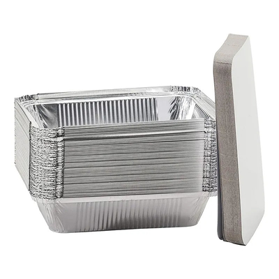 Conteneurs jetables de l'aluminium F4 83185 avec l'aluminium en aluminium de gâteau de rectangle des couvercles 1750ml