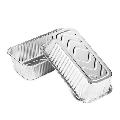 boîte jetable en aluminium d'emballage de nourriture à emporter de conteneurs de nourriture du papier d'aluminium 550ml avec le couvercle