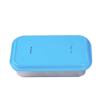 conteneur jetable de papier d'aluminium de service de traiteur de ligne aérienne du rectangle 350ml avec le couvercle
