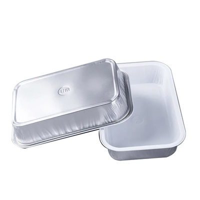 conteneur jetable de papier d'aluminium de service de traiteur de ligne aérienne du rectangle 350ml avec le couvercle