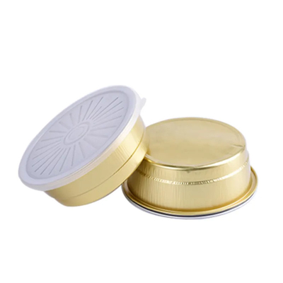 tasses jetables de cuisson de pouding de Smoothwall de récipients alimentaires colorés du papier d'aluminium 450ml avec le couvercle